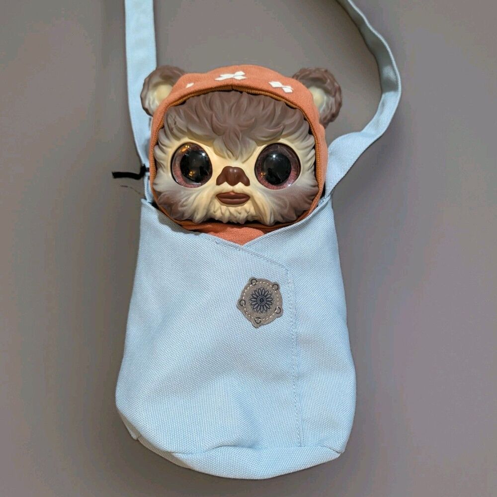 Star Wars Galactic Pals Wicket Ewok Plush Doll with Blue Carrier Bag Mattel